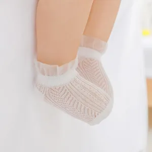 2 Pairs Of Summer Mesh Ultra-thin Ice Silk Hollow Baby Socks Children's Clothing