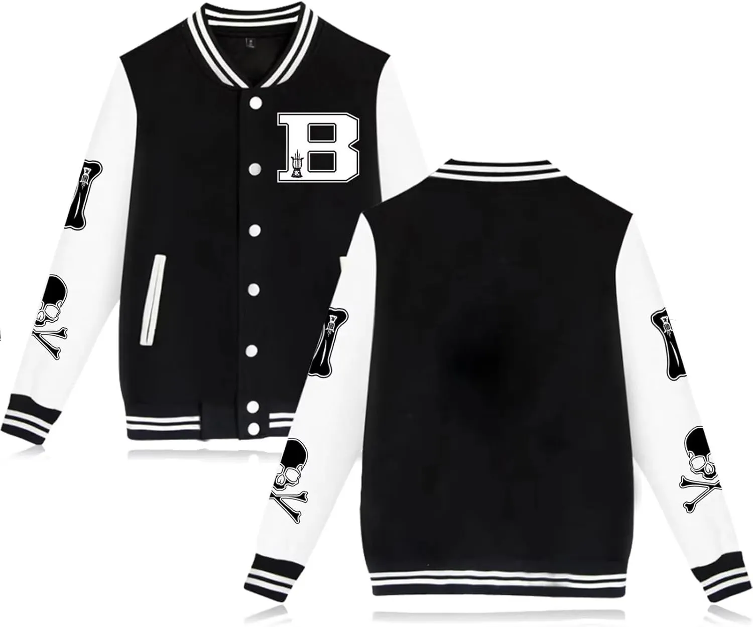 ACEFAST INC Men's Varsity Baseball Jacket Letterman Bomber Jacket Fashion Casual Streetwear Letter Print Jacket