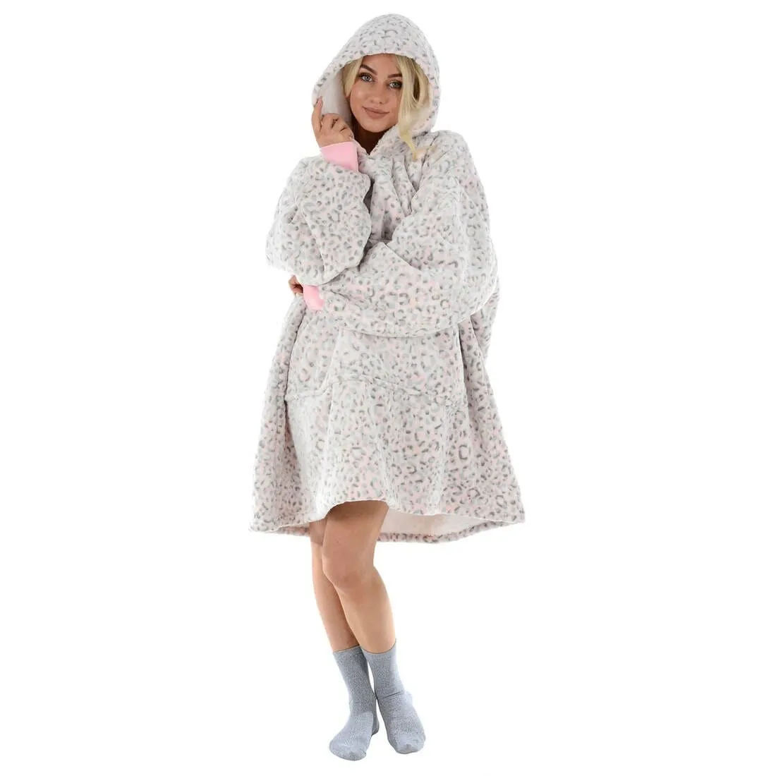 Adults Hoodie Blanket Unisex Oversized Sherpa Fleece Sweatshirt