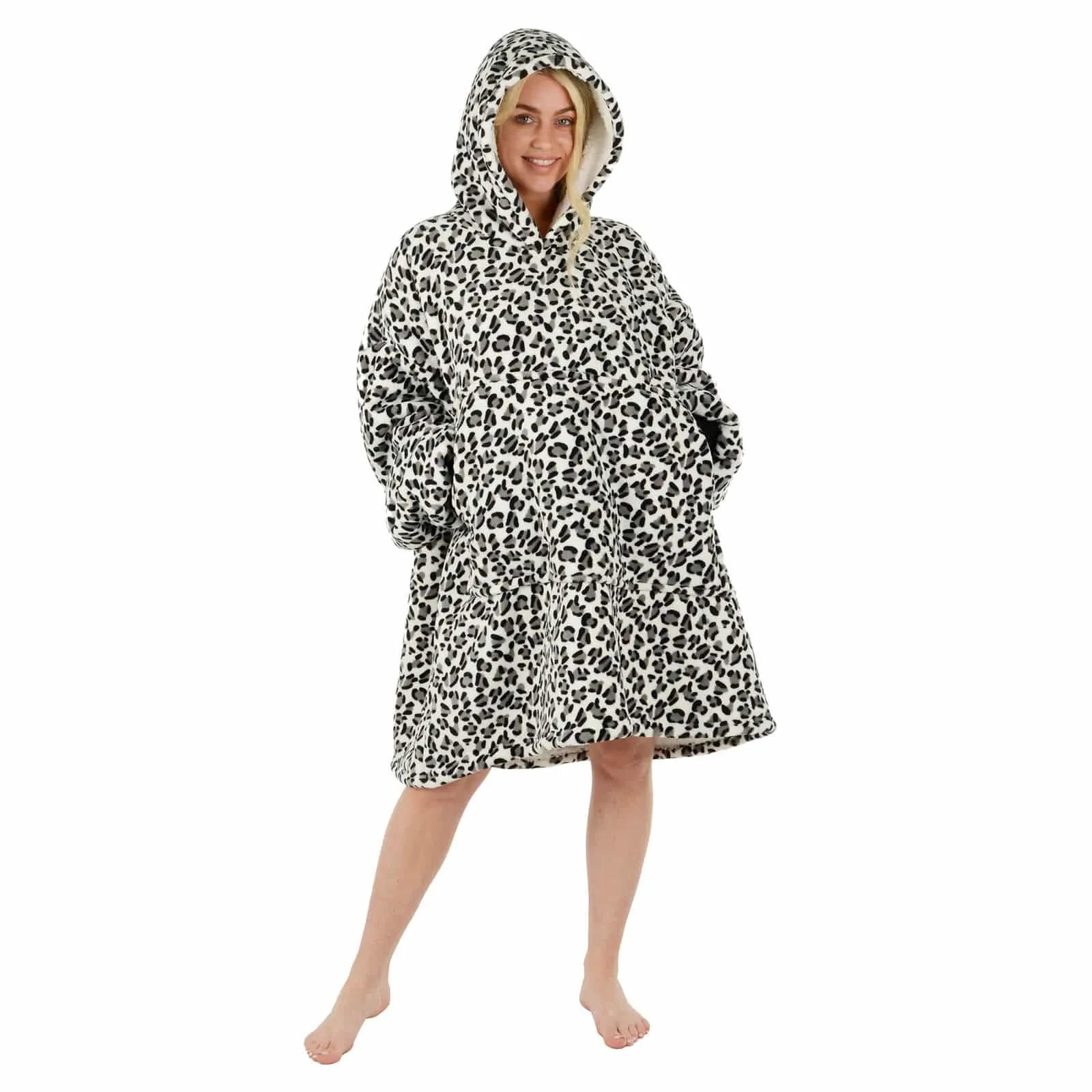 Adults Hoodie Blanket Unisex Oversized Sherpa Fleece Sweatshirt