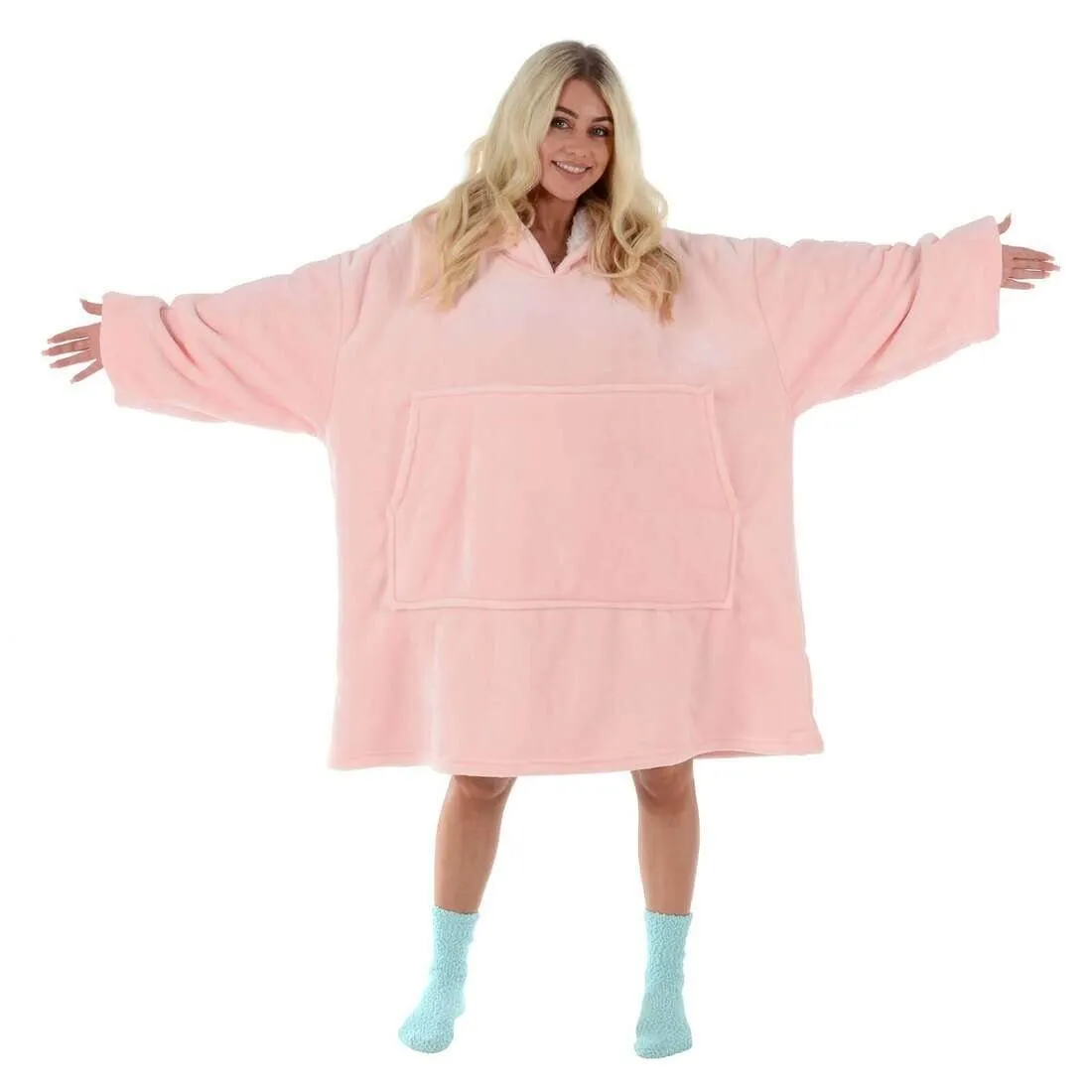 Adults Hoodie Blanket Unisex Oversized Sherpa Fleece Sweatshirt