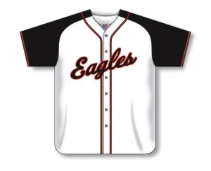 Athletic Knit Custom Made Full Button Baseball Jersey With Contrasting Shoulder