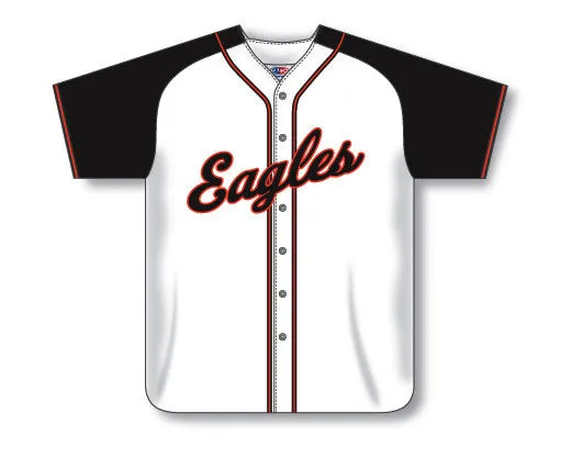 Athletic Knit Custom Made Full Button Baseball Jersey With Contrasting Shoulder