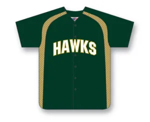 Athletic Knit Custom Made Full Button Baseball Jersey With Mesh Side Inserts