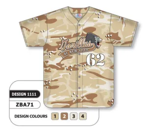 Athletic Knit Custom Sublimated Full Button Baseball Jersey Design 1111