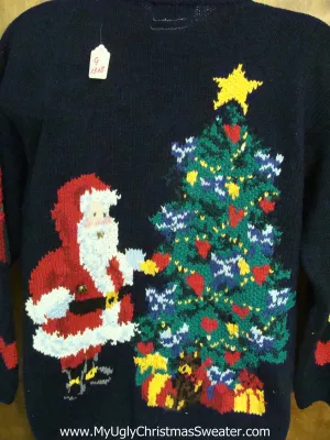 Awesome 2sided 80s Ugly Christmas Sweater with Lights
