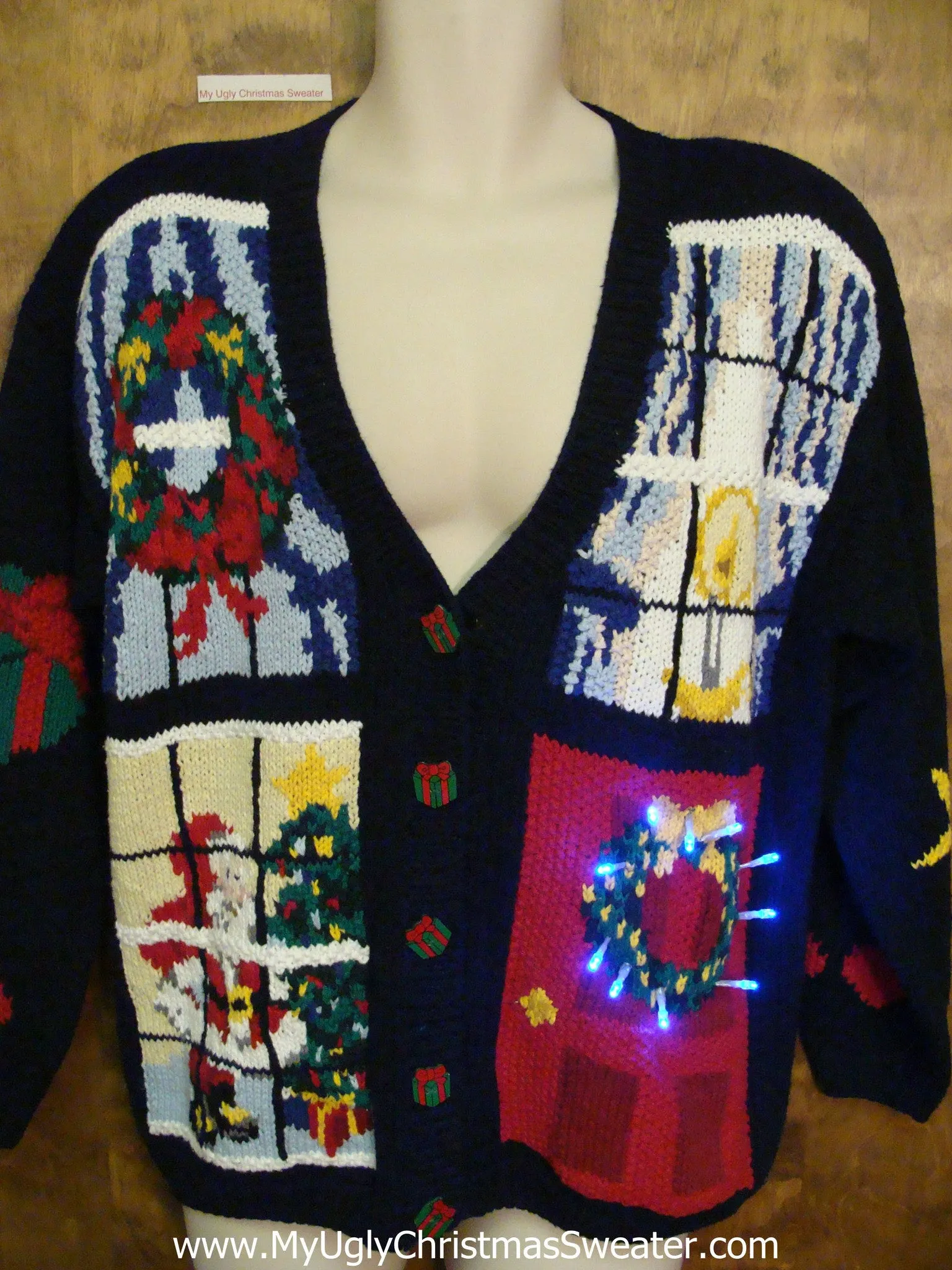 Awesome 2sided 80s Ugly Christmas Sweater with Lights