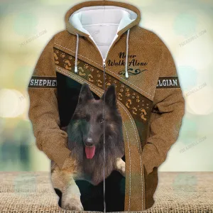 Belgian Shepherd Brown Never Walk Alone 3D Full Print Christmas Shirts