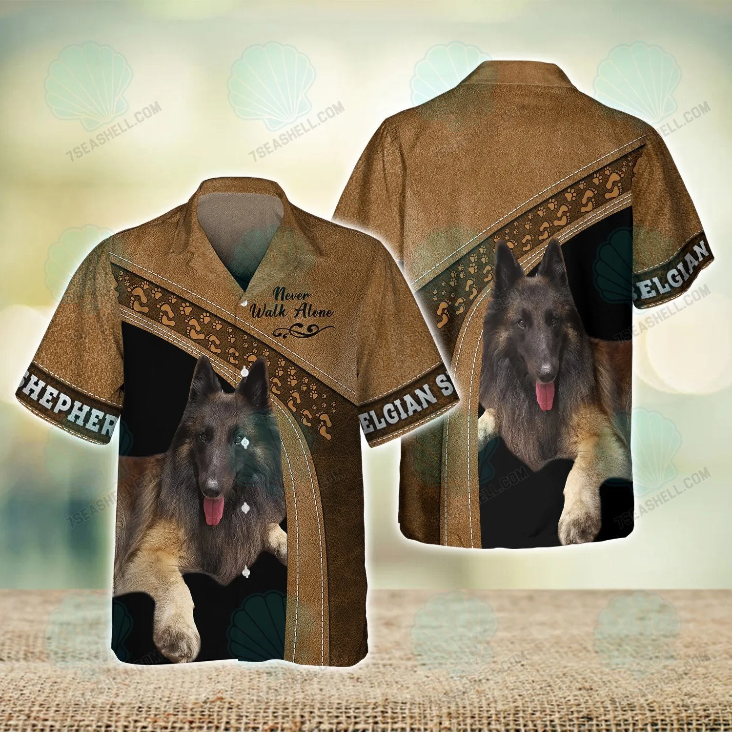 Belgian Shepherd Brown Never Walk Alone 3D Full Print Christmas Shirts