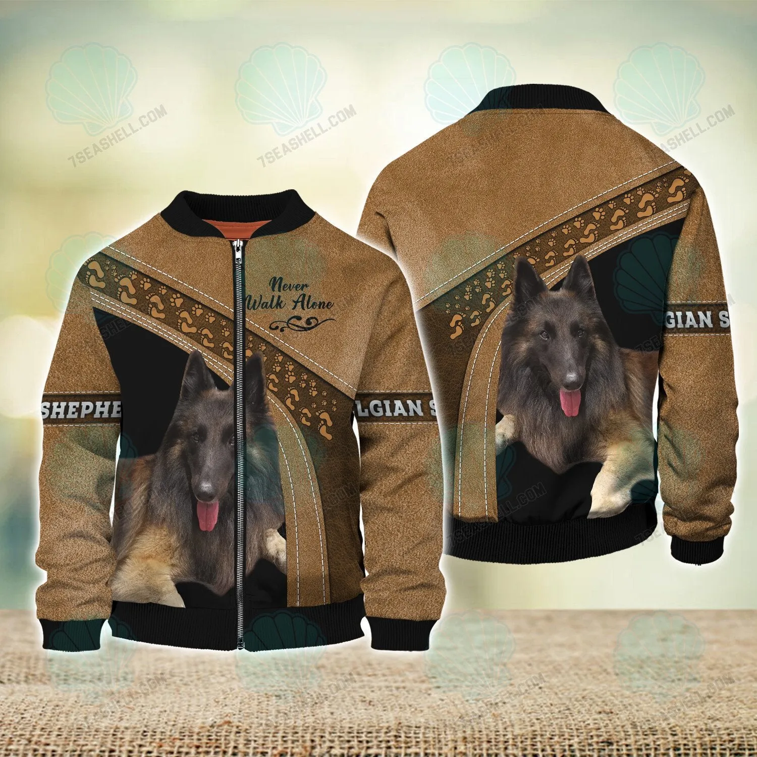 Belgian Shepherd Brown Never Walk Alone 3D Full Print Christmas Shirts