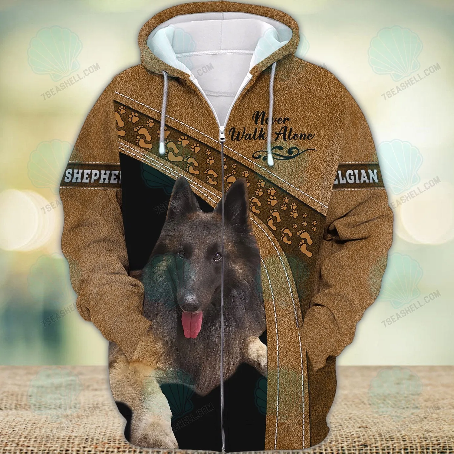 Belgian Shepherd Brown Never Walk Alone 3D Full Print Christmas Shirts