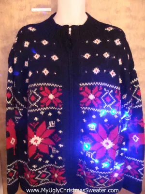 Best of the Worst Poinsettias Light Up Ugly Xmas Sweater
