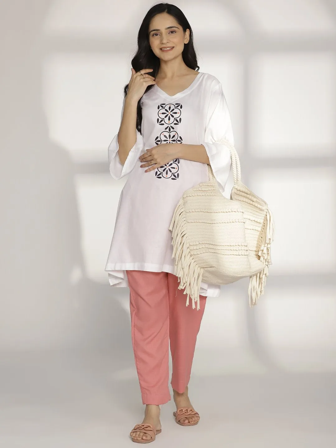 Blush CottonSlub Pants