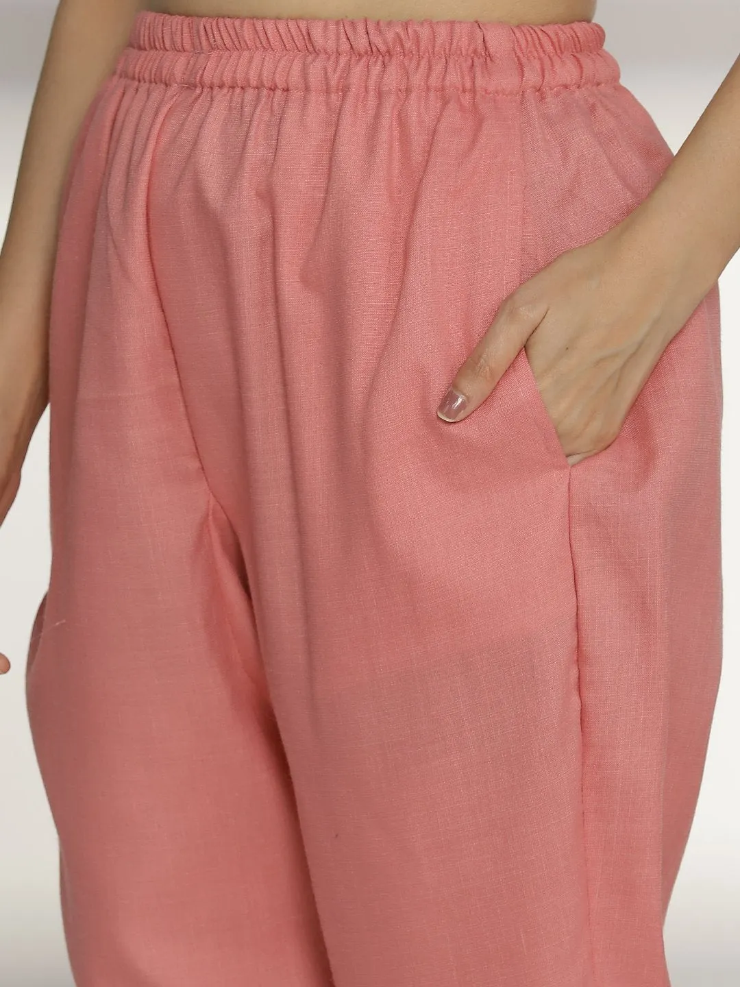 Blush CottonSlub Pants