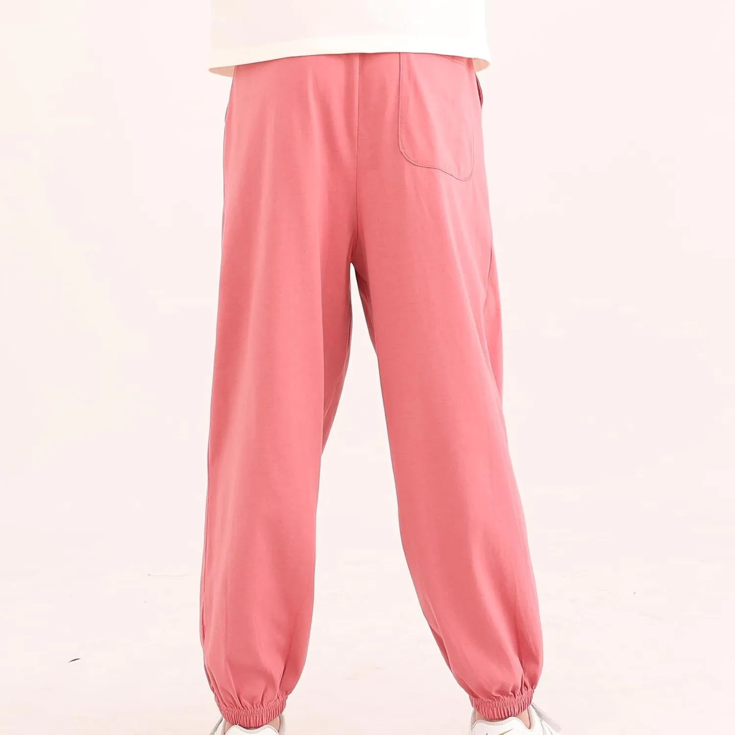 Boys Girls 100% Cotton Lightweight Pants Pull On Joggers Active Pants for Kids