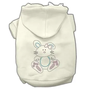 Bunny Rhinestone Hoodies Cream XS (8)