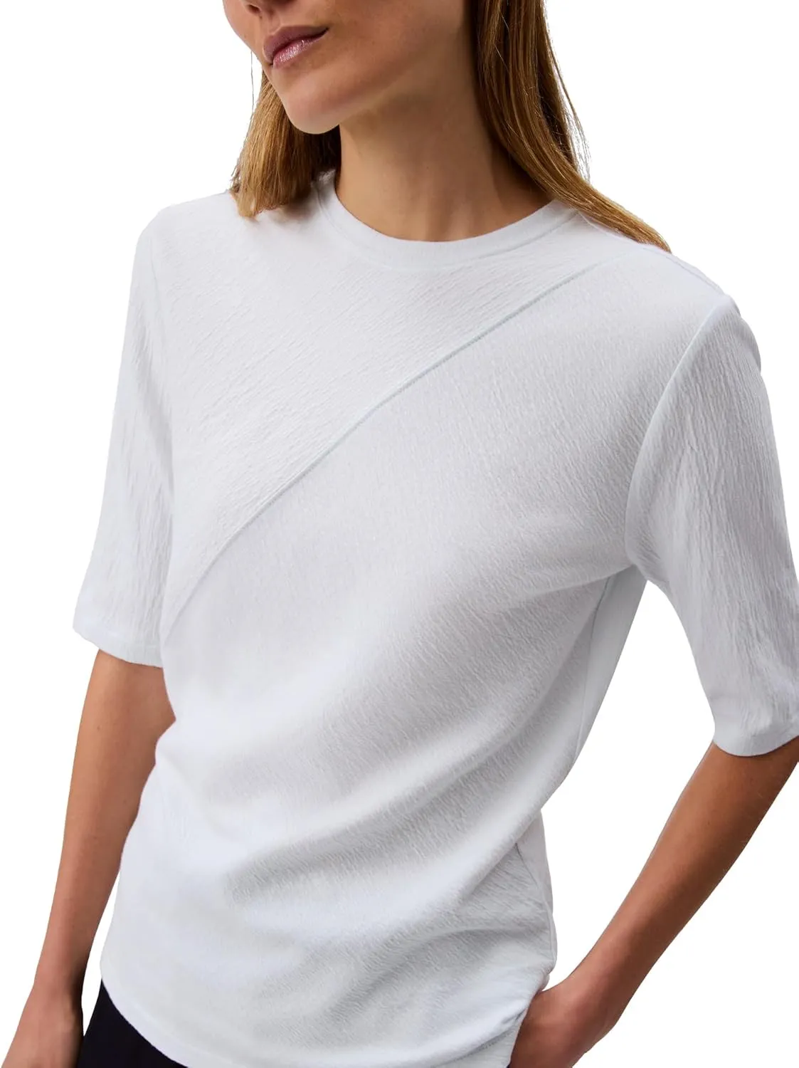Calvin Klein Women's Textured Knit 3/4 Sleeve Top