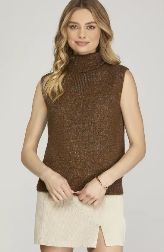 Cassandra Sleeveless Turtle Neck Sweater
