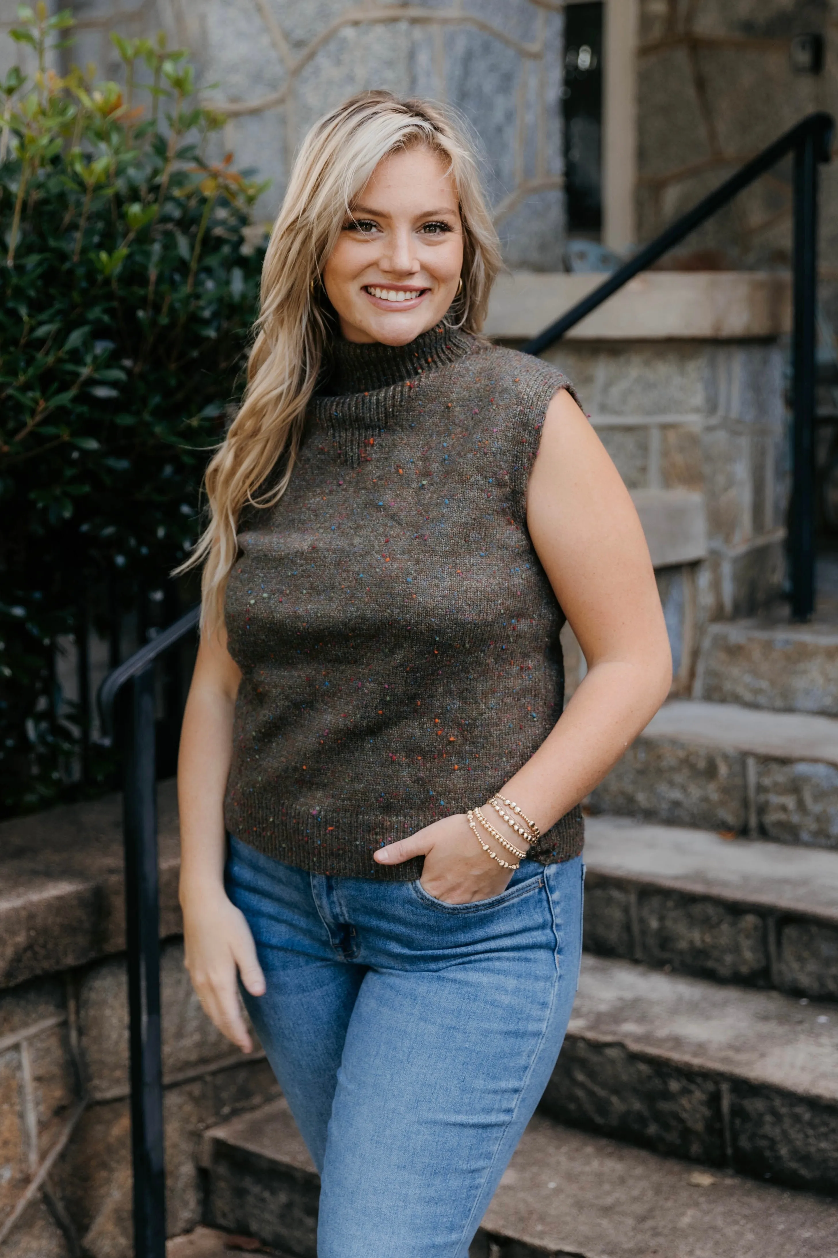Cassandra Sleeveless Turtle Neck Sweater