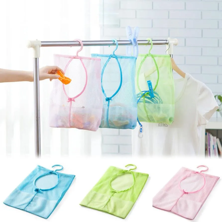 Clothes Storage Mesh Bag with Hook