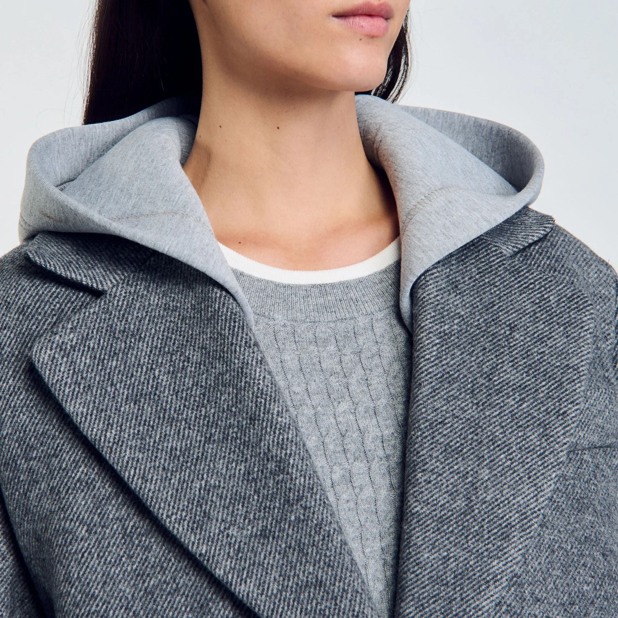 Coat with removable hood