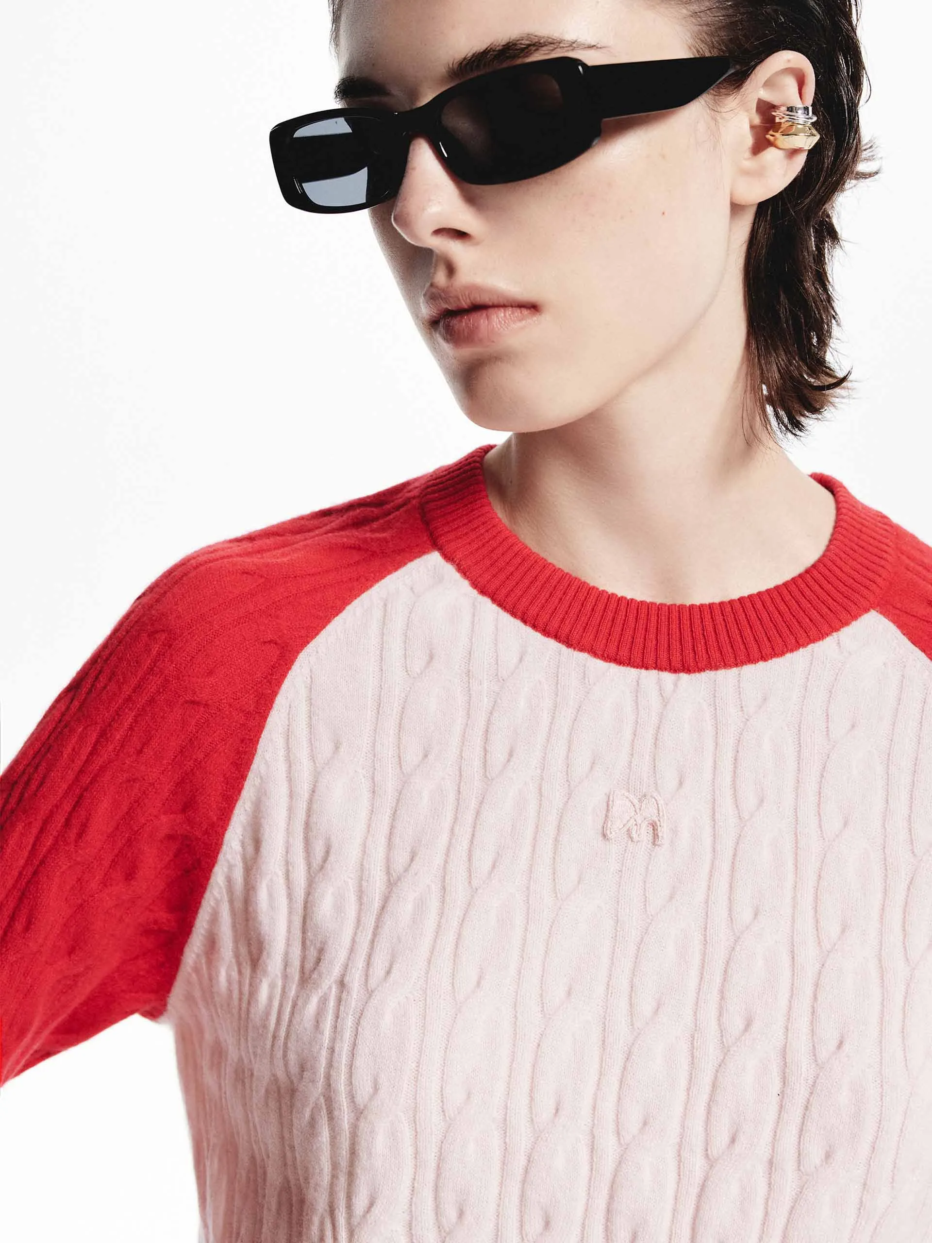 Contrast Detail Wool Sweater