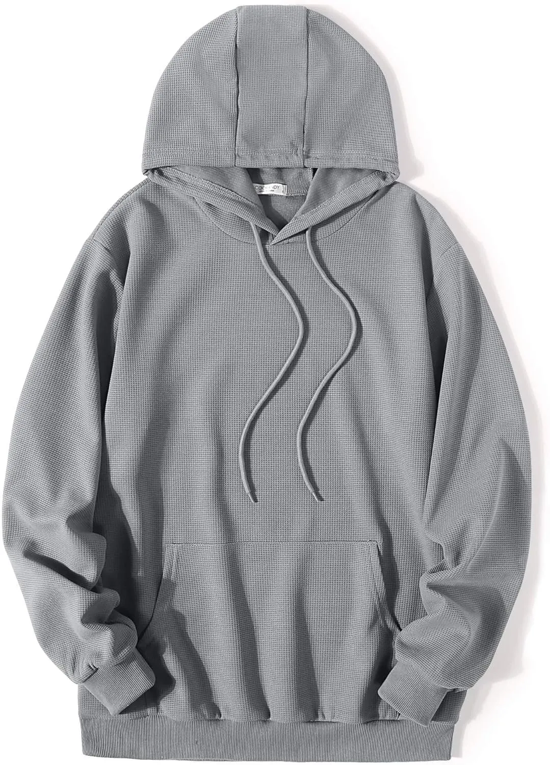 COOFANDY Men's Hooded Sweatshirts Long Sleeve Casual Pullover Hoodie Waffle Knit Sweatshirt with Pocket