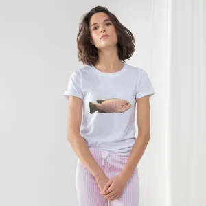 Cream Peach Fish Women's Long Pant Pyjama Set