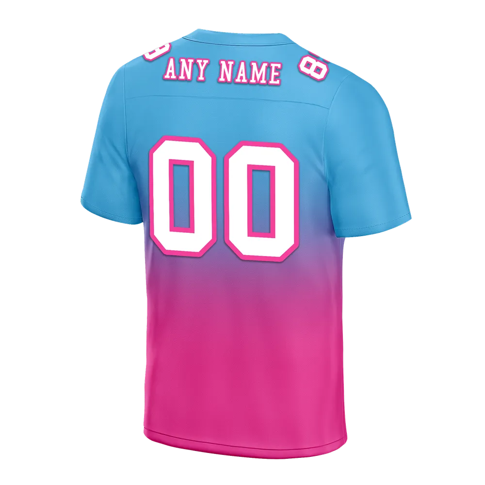 Custom Aqua Pink Fade Fashion White Personalized Authentic Football Jersey FBJ02-bc0f0ca