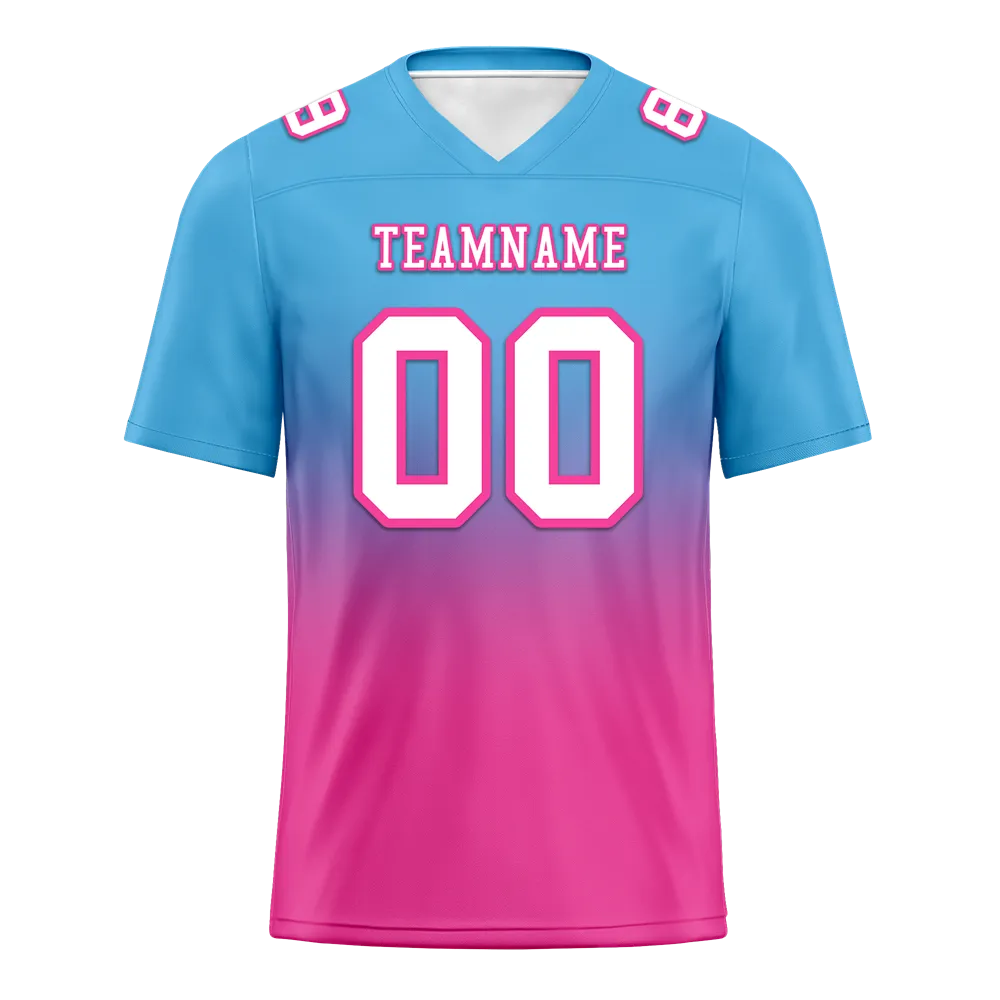 Custom Aqua Pink Fade Fashion White Personalized Authentic Football Jersey FBJ02-bc0f0ca
