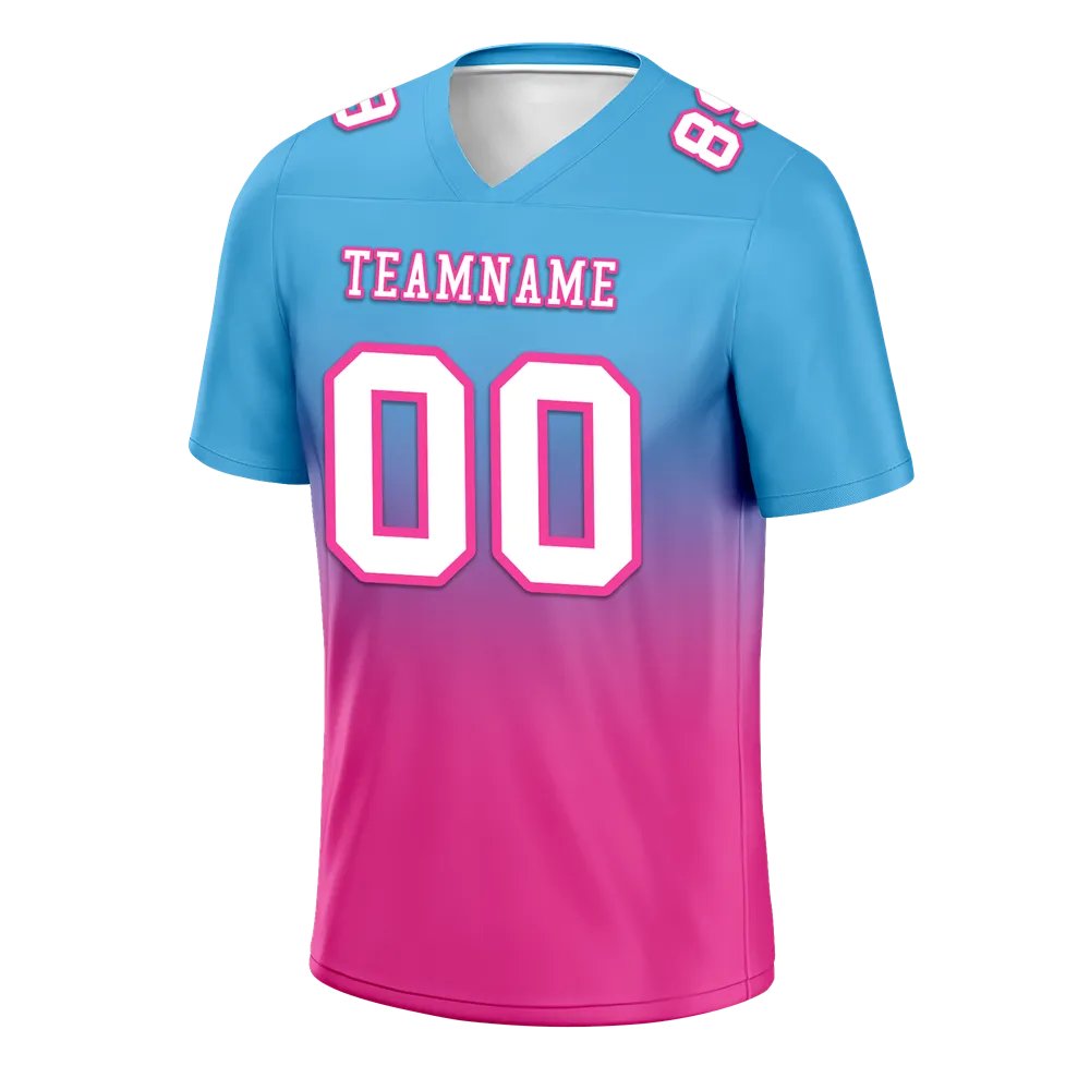 Custom Aqua Pink Fade Fashion White Personalized Authentic Football Jersey FBJ02-bc0f0ca