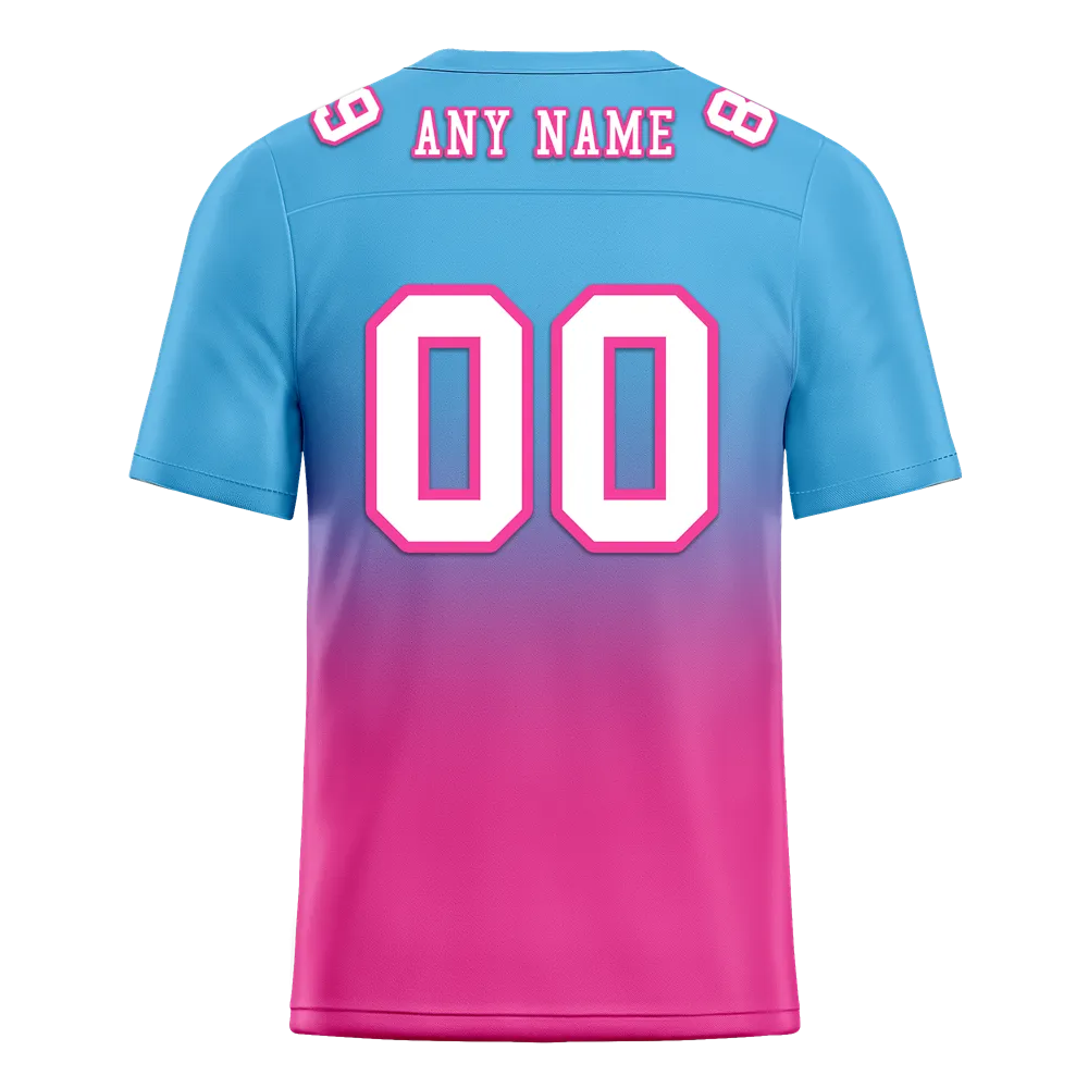 Custom Aqua Pink Fade Fashion White Personalized Authentic Football Jersey FBJ02-bc0f0ca