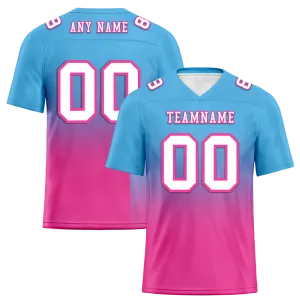 Custom Aqua Pink Fade Fashion White Personalized Authentic Football Jersey FBJ02-bc0f0ca