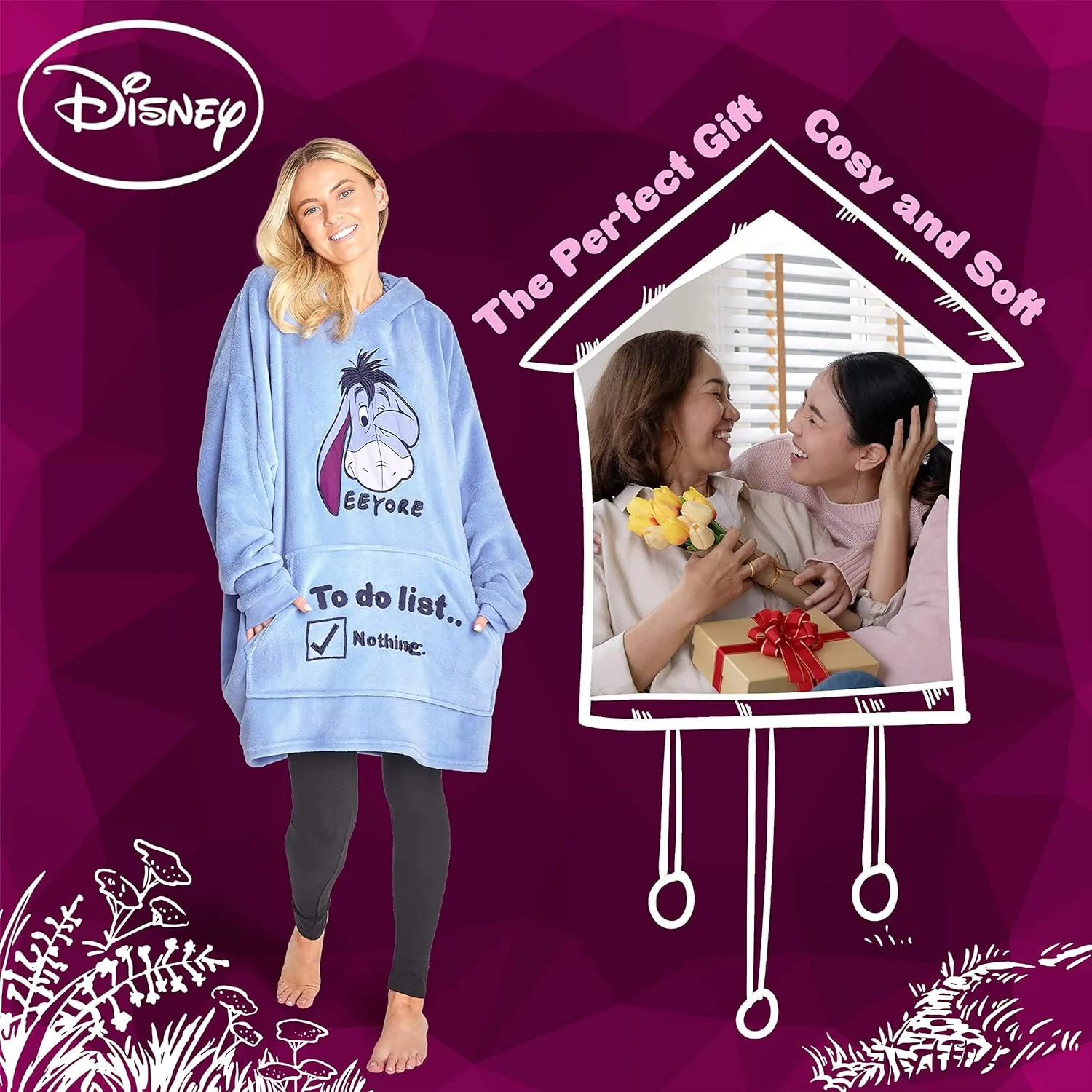 Disney Stitch Blanket Hoodie for Women Warm Fleece Wearable Blanket Stitch Gifts