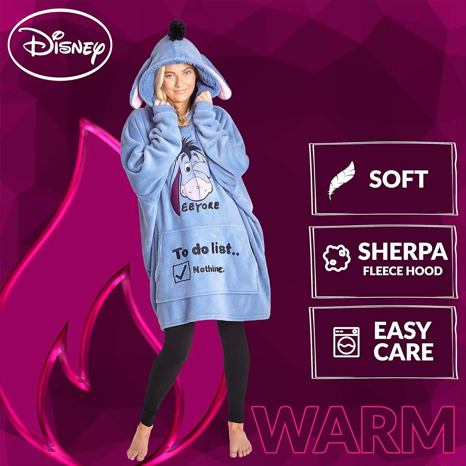 Disney Stitch Blanket Hoodie for Women Warm Fleece Wearable Blanket Stitch Gifts
