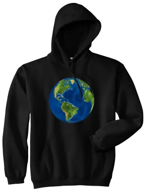 Earth Globe Mens Pullover Hoodie