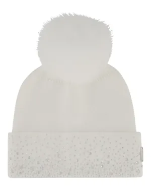 Embellished Beanie with Toscana Shearling Lamb Pompom