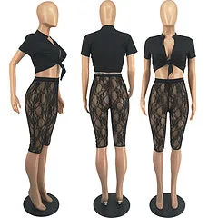 Fashion sexy mesh two-piece set AY3405