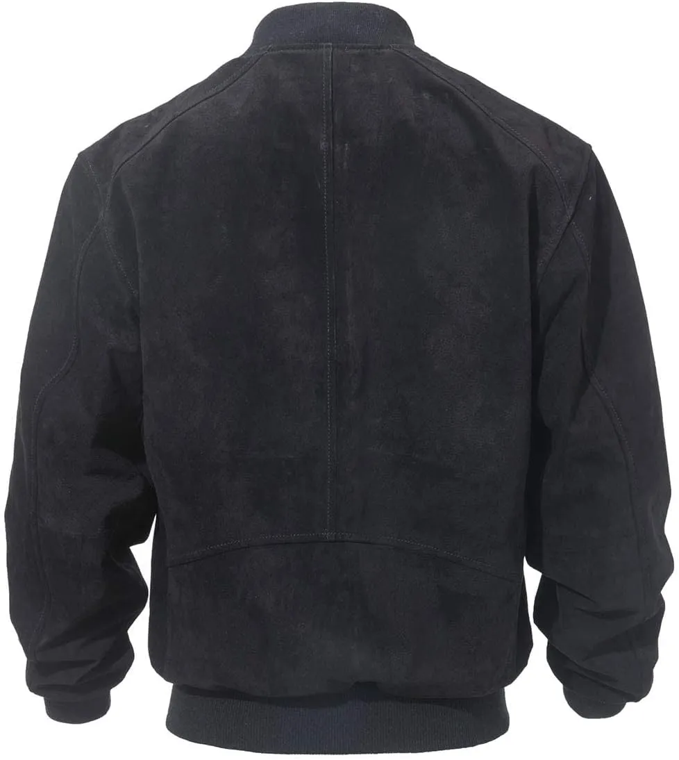 FLAVOR Men's Leather Baseball Jacket Vintage Suede Pigskin