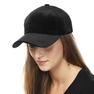 Fleur De Lis/Black n Gold Embroidery Solid Velvet Baseball Cap