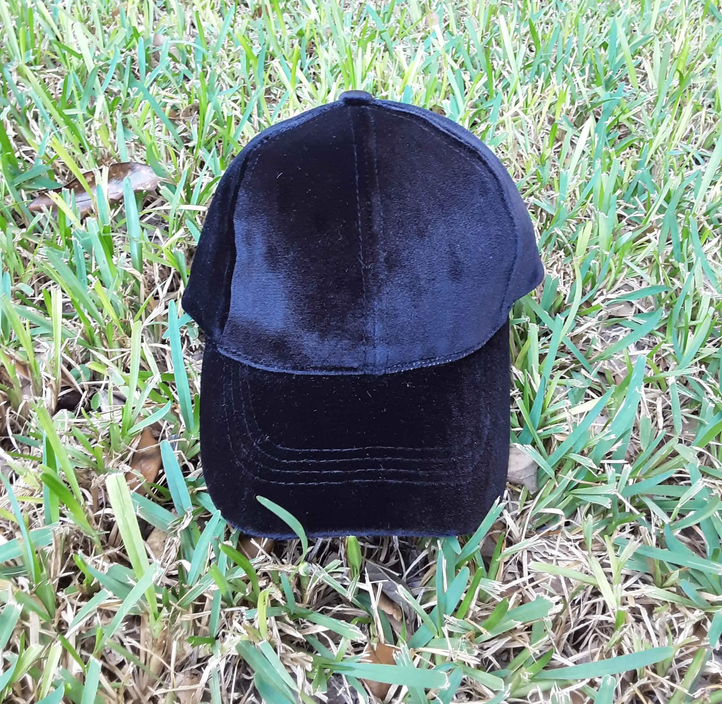 Fleur De Lis/Black n Gold Embroidery Solid Velvet Baseball Cap