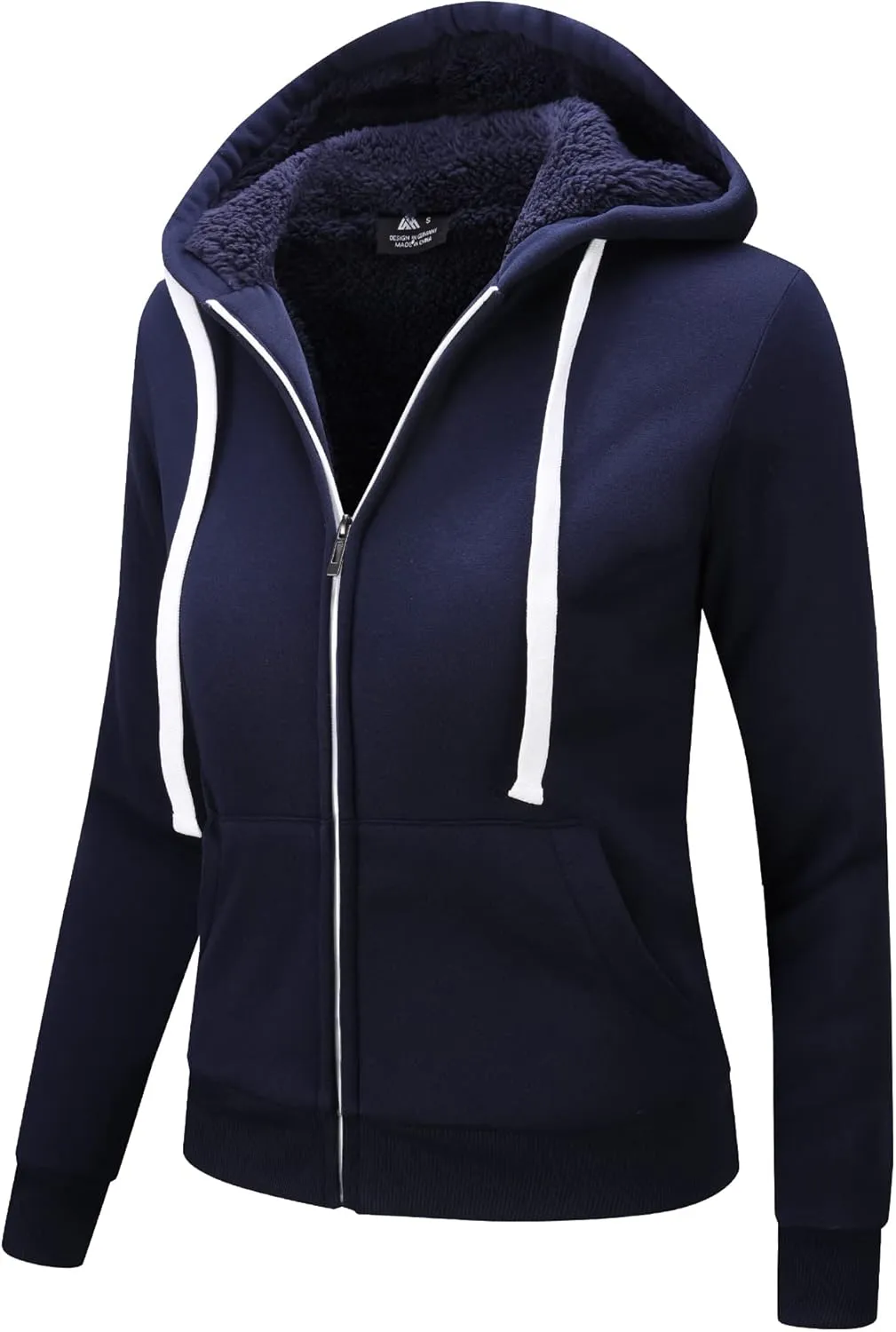 GEEK LIGHTING Hoodies for Women Sherpa Lined Jacket Winter Fleece Lining Zip Up Sweatshirt
