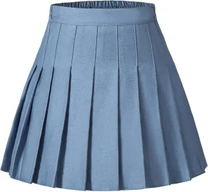 Girls' Pleated Plaid Mini Skirt with Shorts Girl Uniform School Tennis Skater Skirts Skort 2T-14Y