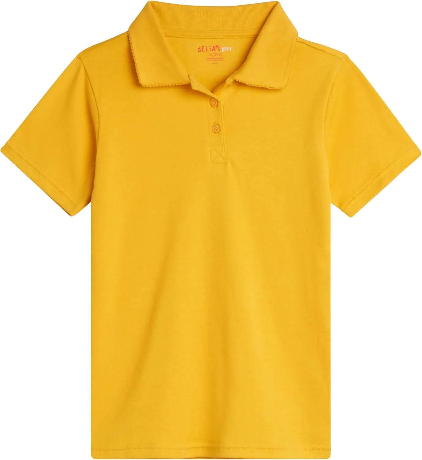 Girls' School Uniform Polo Shirt - 3 Pack Short Sleeve Picot Collar Polo - Interlock Soft Polo for Girls (4-16)