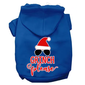 Grinch Please Screen Print Dog Hoodie Blue S (10)