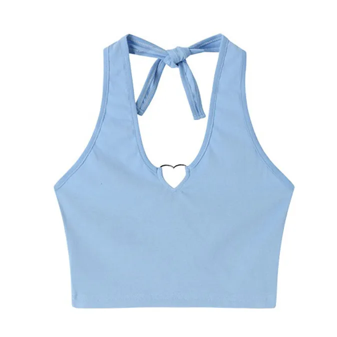 Heart Hollow Out Halter Top