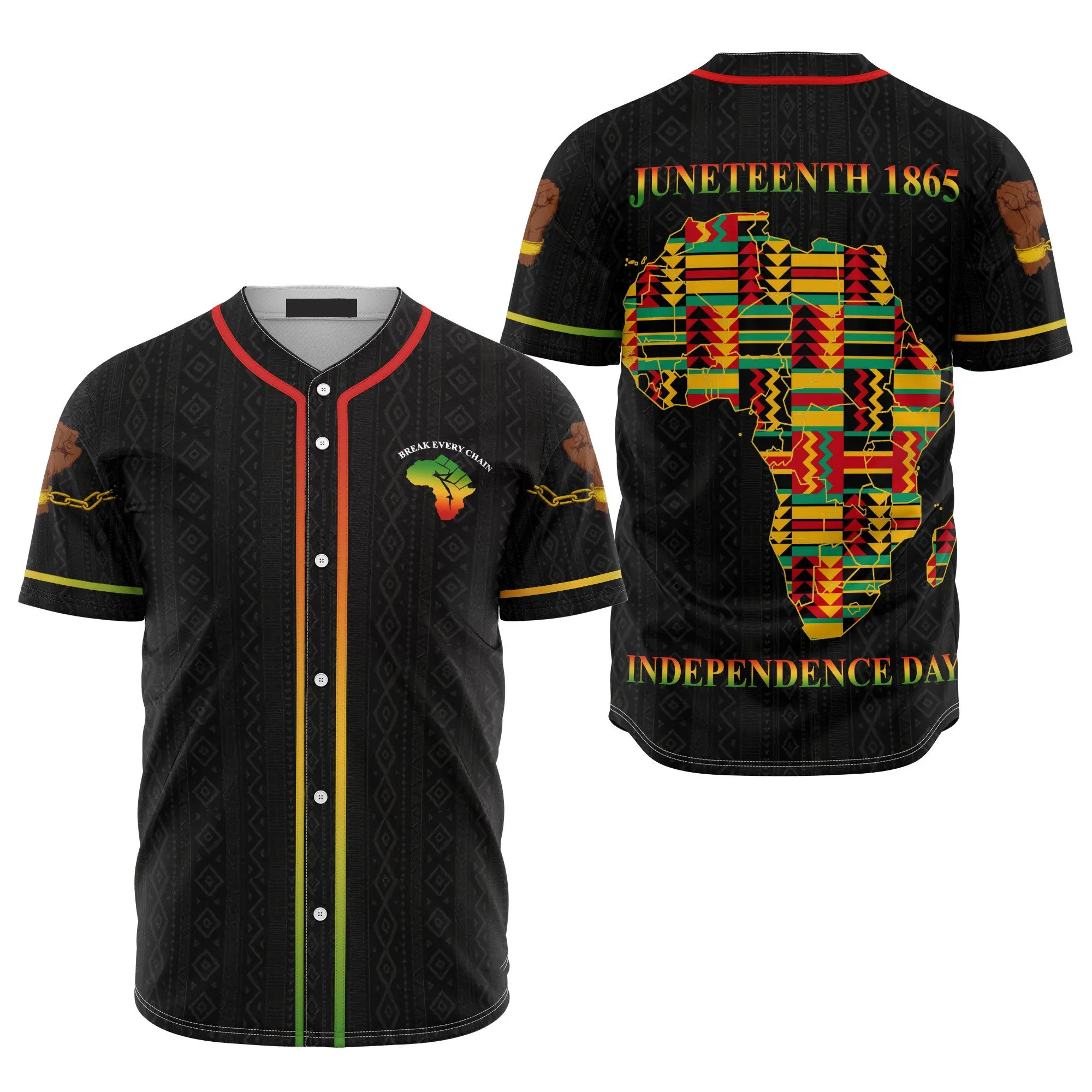 Juneteenth 1865 Is My Independence Day African Baseball Jersey Shirt