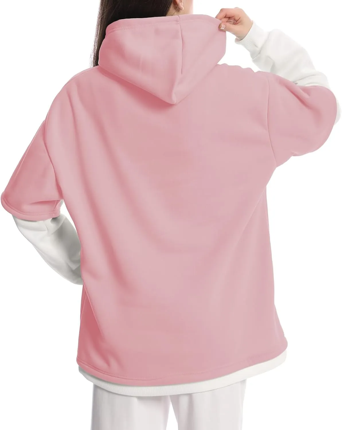 KEEVICI Pullover Sweatshirts for Women Cute Strawberry Cow Print Hoodie Casual Fuzzy Top