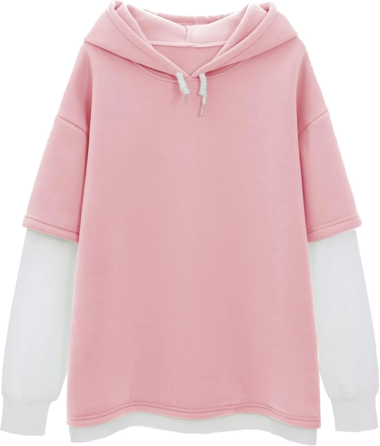 KEEVICI Pullover Sweatshirts for Women Cute Strawberry Cow Print Hoodie Casual Fuzzy Top