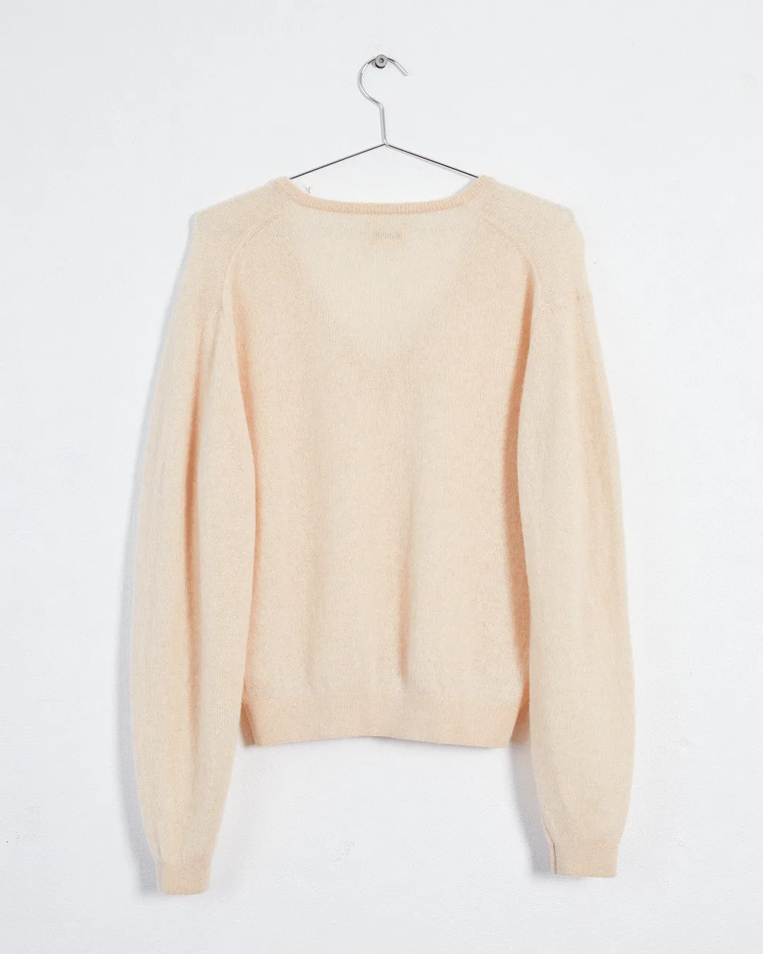 Khaite v-neck cashmere blend sweater, nude pink, 10